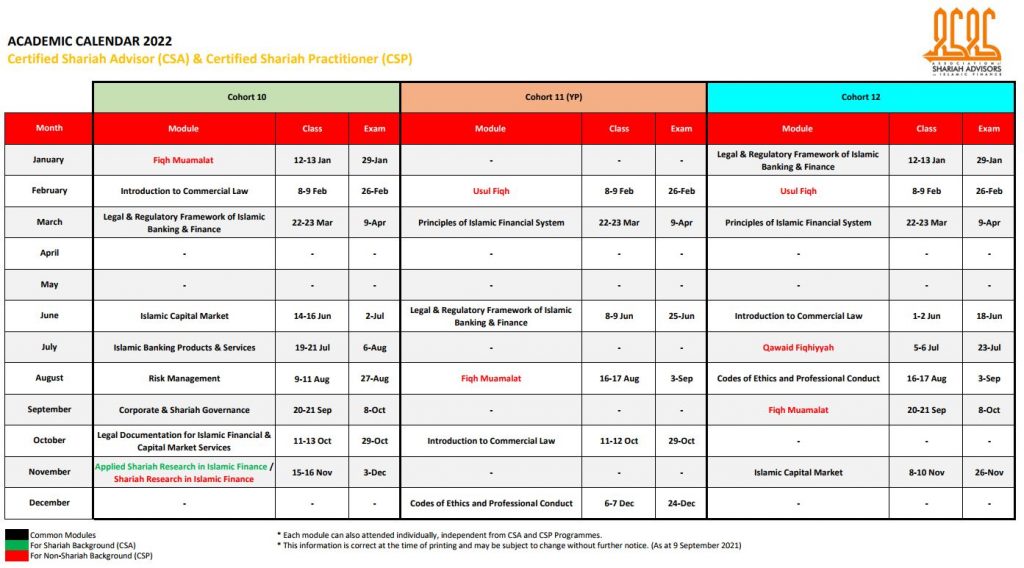 Calendar Class / Timetable – ASAS PORTAL